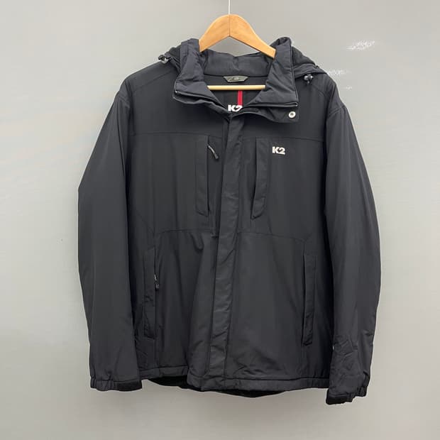 K2 검정색 후드 바람막이 기모 점퍼