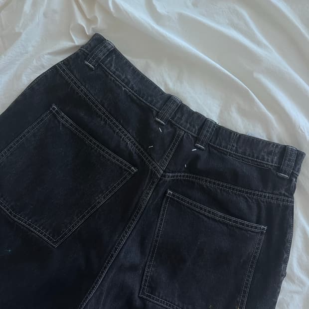 [마르지엘라] 페인팅 데님팬츠 블랙 32