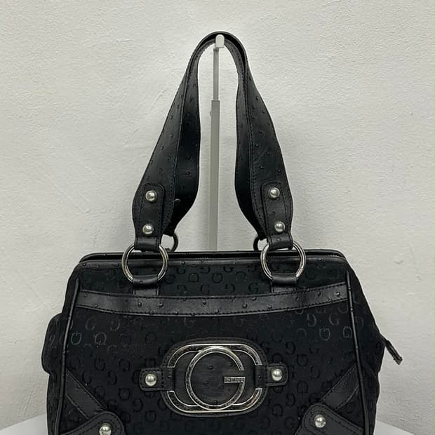 빈티지 게스 Y2K 빅로고 레오파드 보스톤 토트백