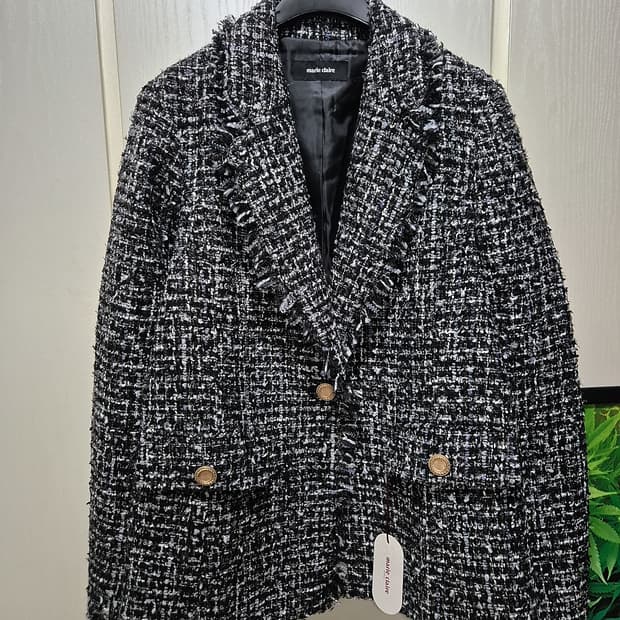 마리끌레르. 트위드 자켓 블랙