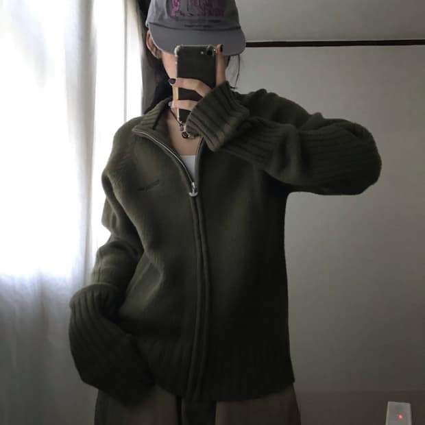 아디다스 00s 카키 니트집업