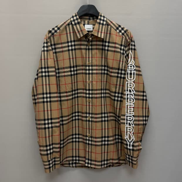 버버리 CAMERSON 로고 프린트 포플린 셔츠 ( 100~105 )