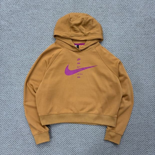 나이키 빅로고 크롭 후드티 v2125