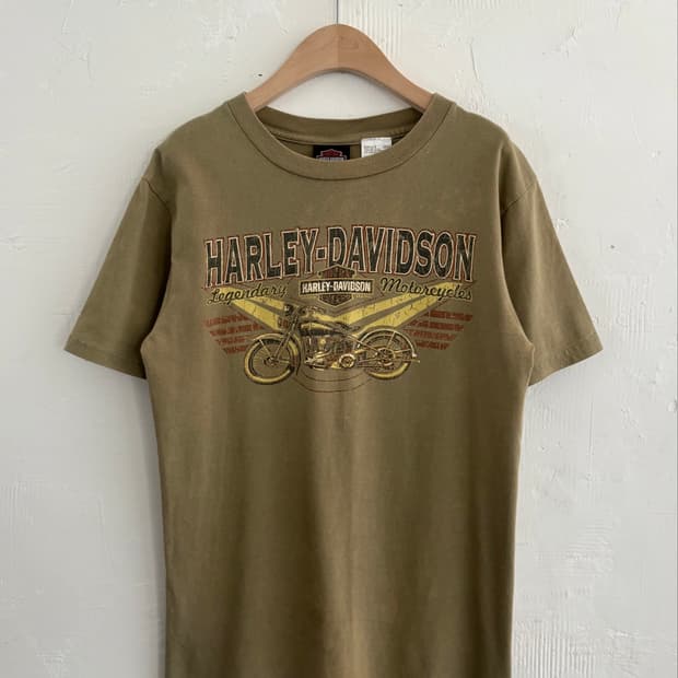 Harley-Davidson 할리데이비슨 카키컬러 프린팅 티셔츠