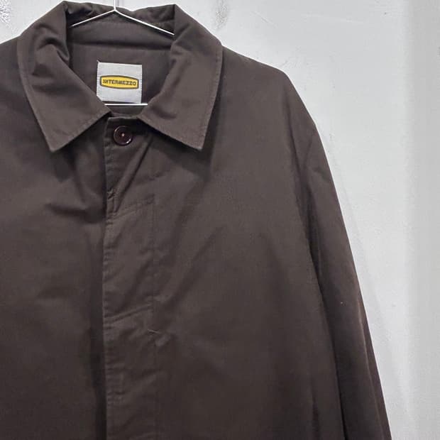 인터메조 왁스코튼 히든버튼 카라 싱글 맥코트