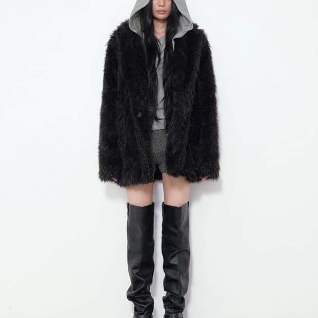 보헴서 퍼 하프 코트