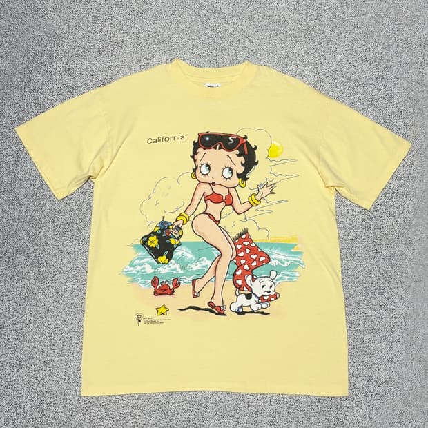 90s 베티 붑 빈티지 캘리포니아 티셔츠 Made in USA