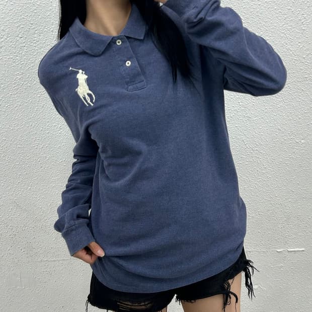 폴로 랄프로렌 화이트 빅포니 스카이블루 pk반팔 XL
