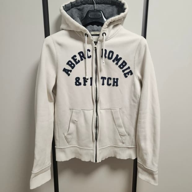 아베크롬비 화이트 후드집업 L