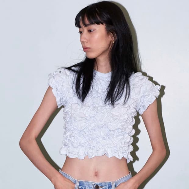 MNGU 러플 크롭티 블루