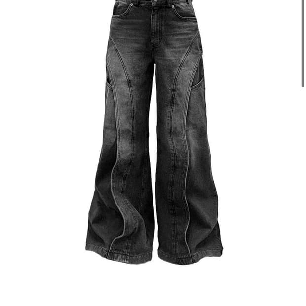 아이필럭키 Wide flare placket pants black/스몰 