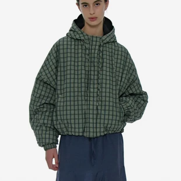 파르티멘토 우먼 리버시블 후디드 윈드브레이커 블랙