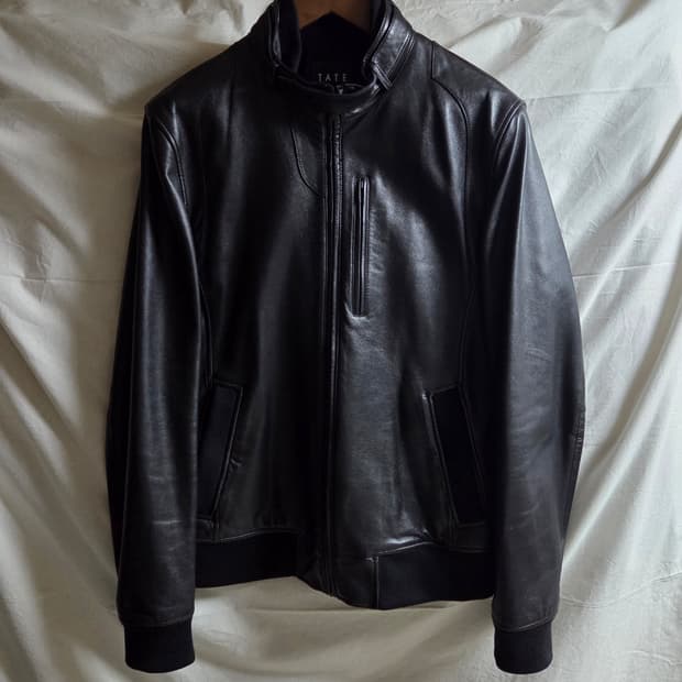 TATE 테이트 블랙 램스킨 레더 가죽 자켓 105