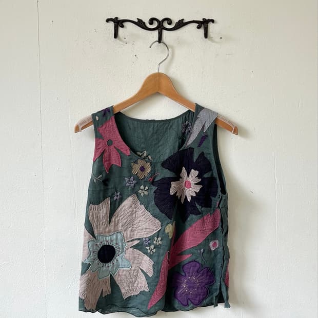Japan vtg 패치 그린 베스트