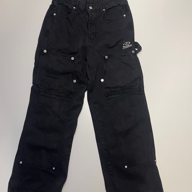 더블니 팬츠 블랙 S