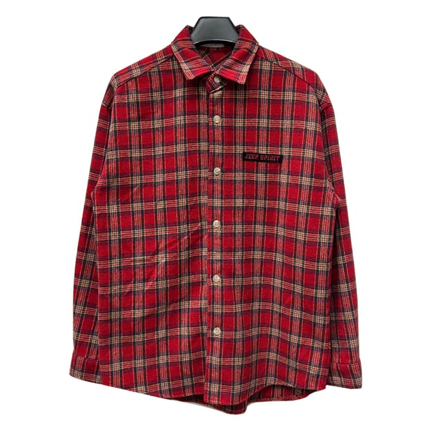 지프 스피릿 체크 플란넬 울 셔츠 남방 FREE