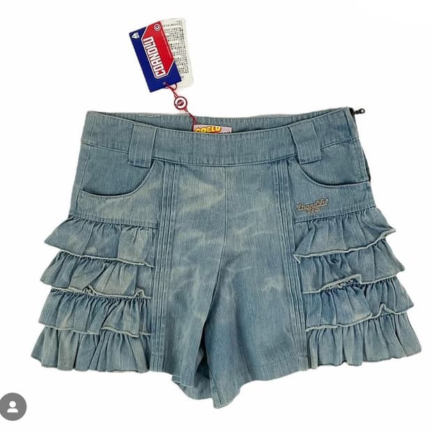 프릴 청 미니 치마바지 스커트 josephine 빈티지