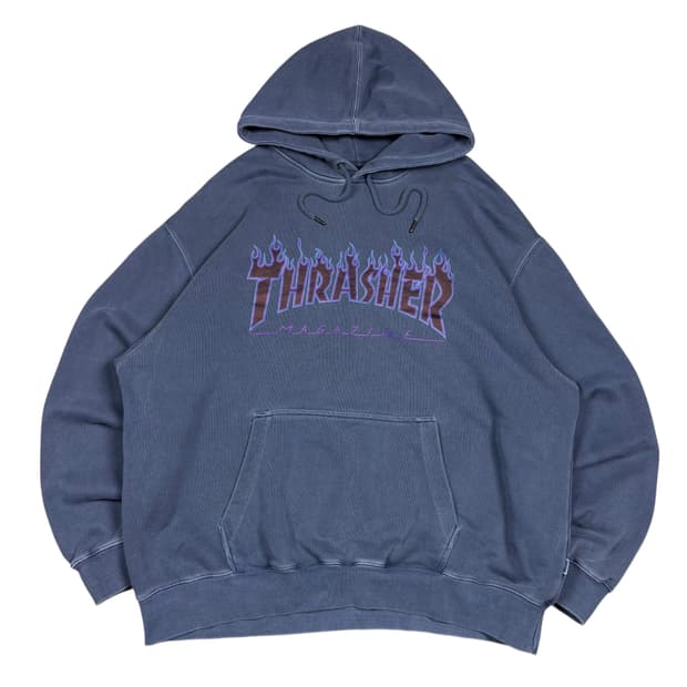 트레셔 피그먼트 네이비컬러 후드티