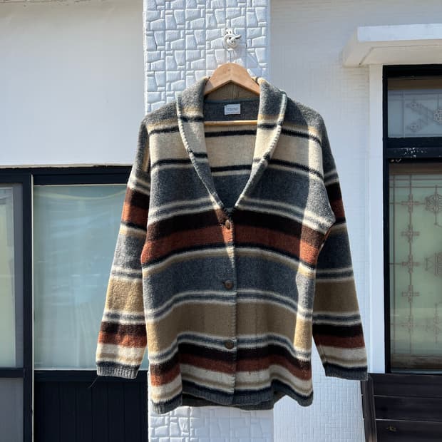 80s 베네통 Pure Shetland Wool 가디건
