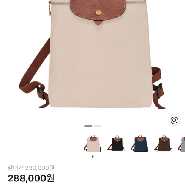 롱샴 르 플리아쥬 백팩 페이퍼 m