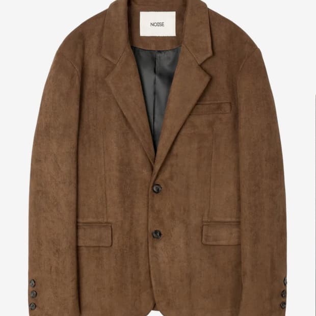 노이즈 스웨이드 블레이저 - 브라운