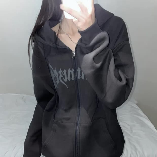 데블 오버핏 투웨이 후드집업