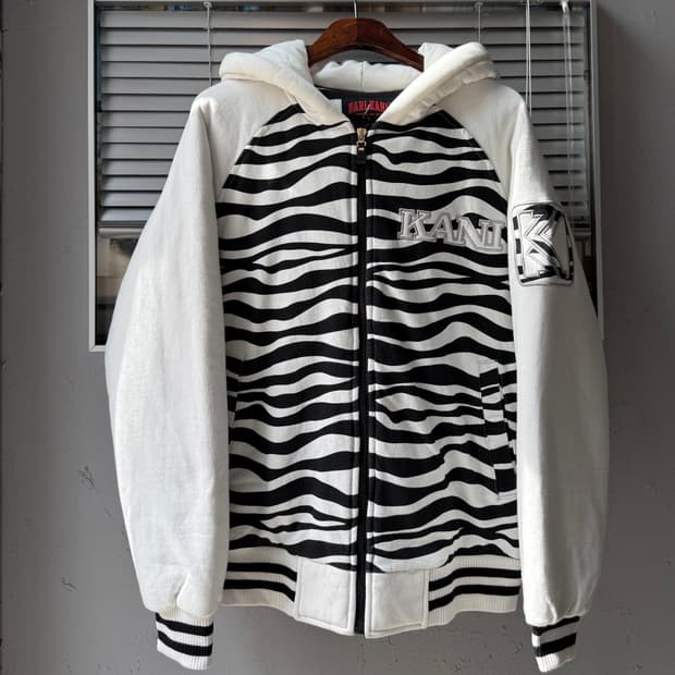 KARLKANI zebra pattern quilted 집업 후드집업