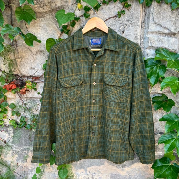 6~70s pendleton 펜들턴 울 체크 클래식 플란넬 셔츠 M
