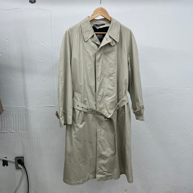 XL) POLO TARTAN CHECK TRENCH COAT