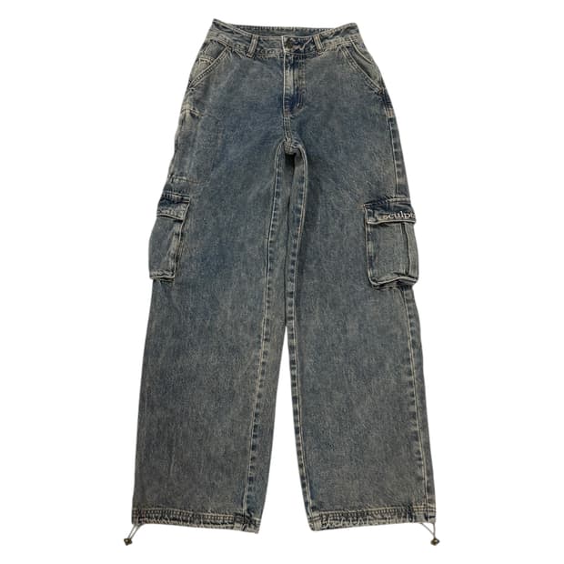 스컬프터 빈티지 데님 카고 스트링 팬츠 XS