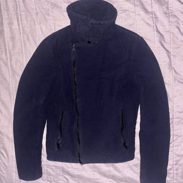 아르마니 익스체인지 하이넥 사선 라이더자켓 s