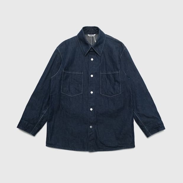 hard twist light denim shirt blouson