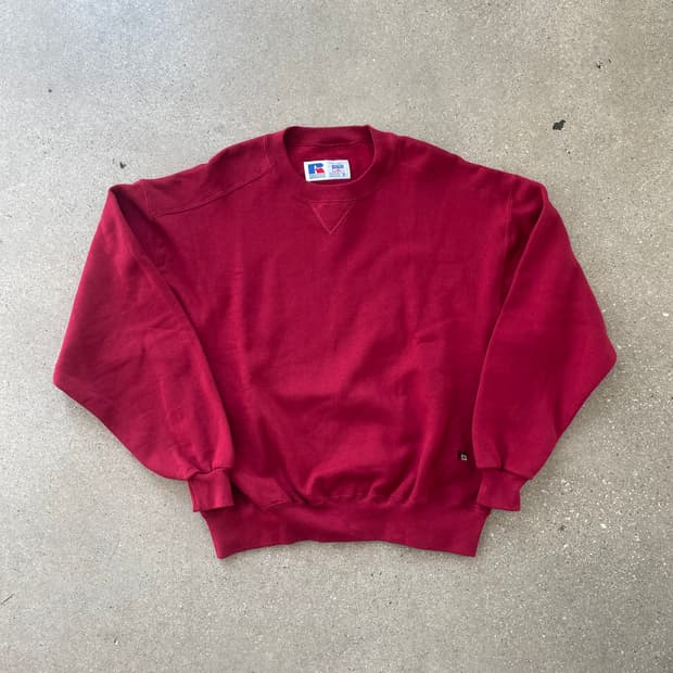 빈티지  러셀 애슬레틱 하이코튼 다크레드 made in usa