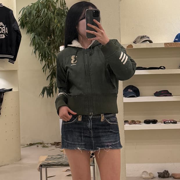 00s 아디다스 이너 퍼 크롭 후드 자켓 U327