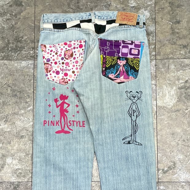 리바이스 501 데님팬츠 핑크팬더