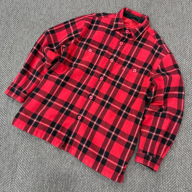 리바이스 체크 누빔자켓