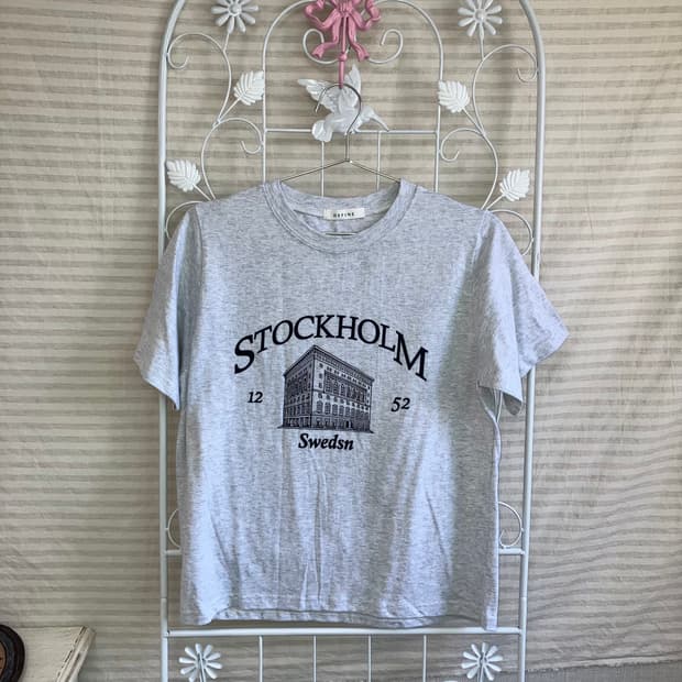 빈티지 멜란지 레터링 반팔 티셔츠 y2k 스트릿 갸루 펑키460 