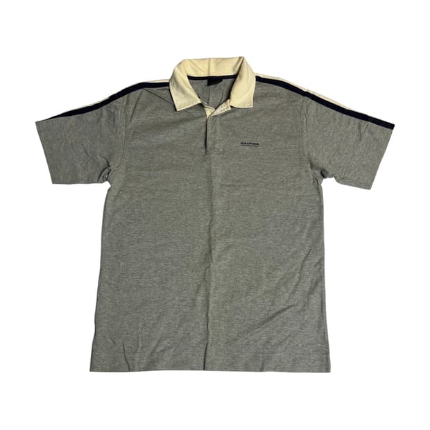 노티카 00s 그레이 배색 카라 폴로셔츠 M