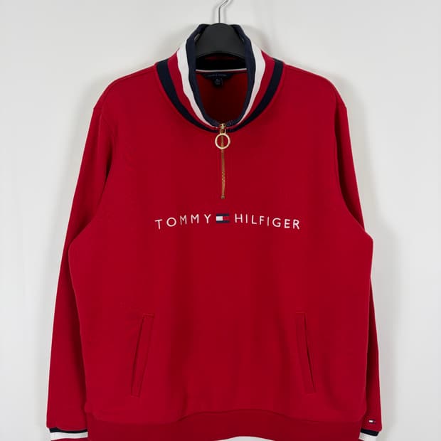 a55) 타미힐피거 에센셜 반집업 맨투맨