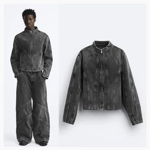 L&40사이즈 자라 바이커 데님 셋업