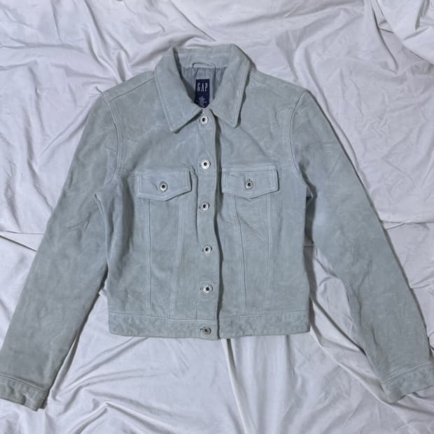 갭 소가죽 스웨이드 트러커 자켓