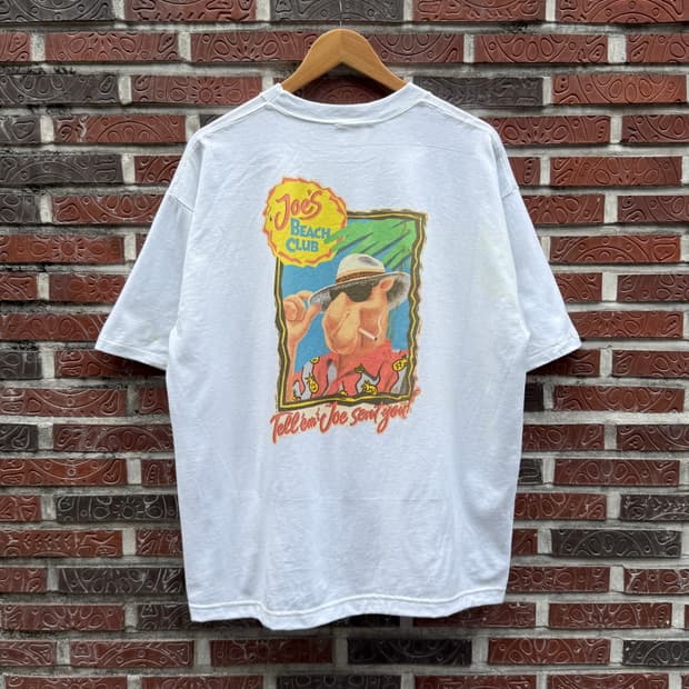 카멜 90s 빈티지 포켓 티셔츠 