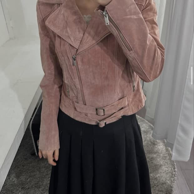 veromoda pink suede rider jacket