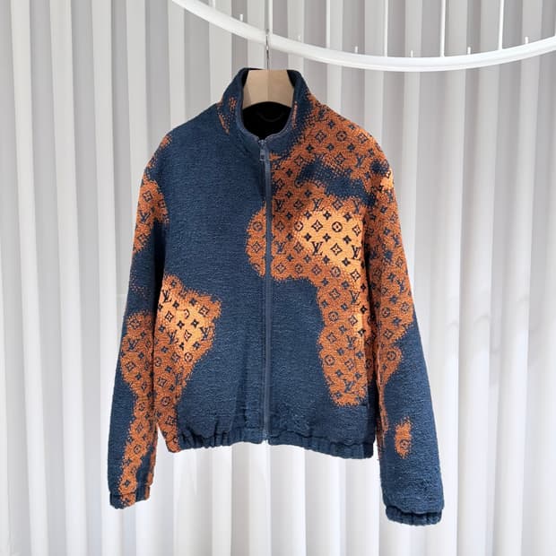 50 / 루이비통 모노그램 울 부클레 지퍼 블루종