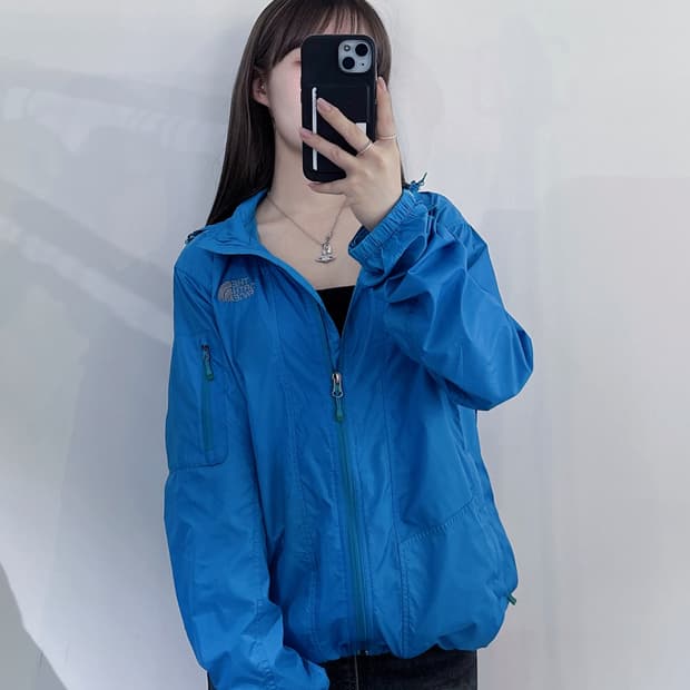 노스페이스 스카이블루 바람막이