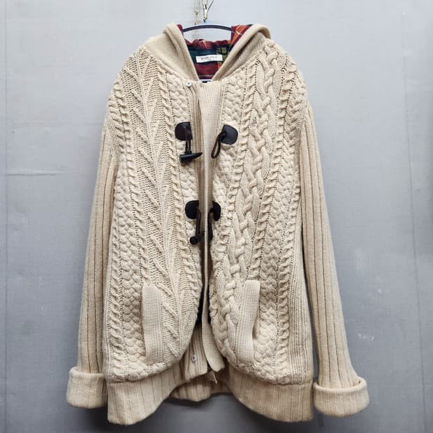 빈폴 꽈배기 니트 떡볶이 집업 코트 100(XL)