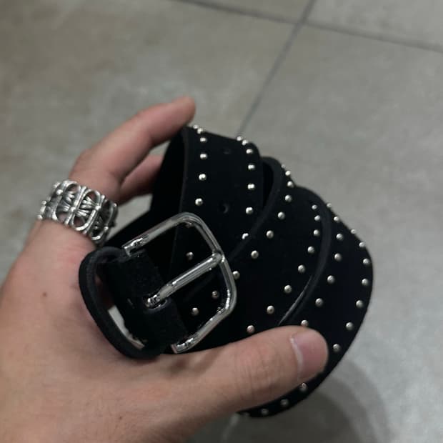 Double stud - 스웨이드 더블 스터드 벨트