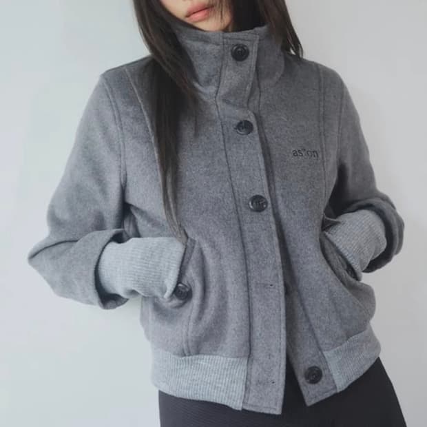 애즈온 덤보울자켓 그레이