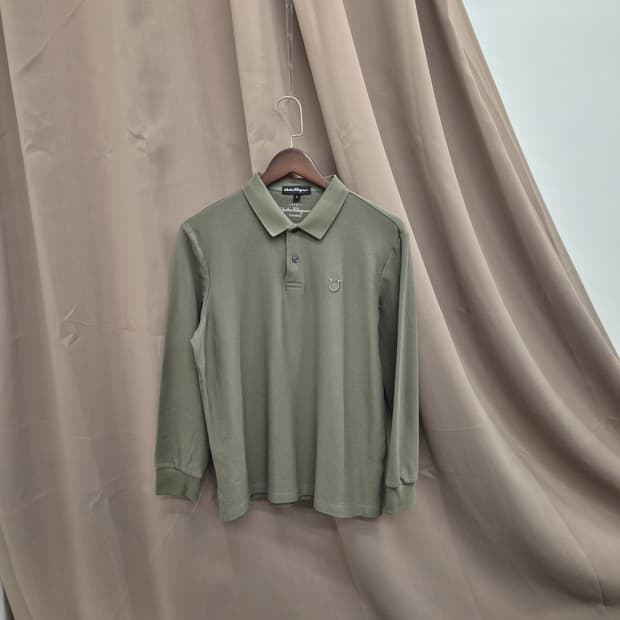 살바토레 페라가모 간치니 로고 자수 피케 폴로 셔츠