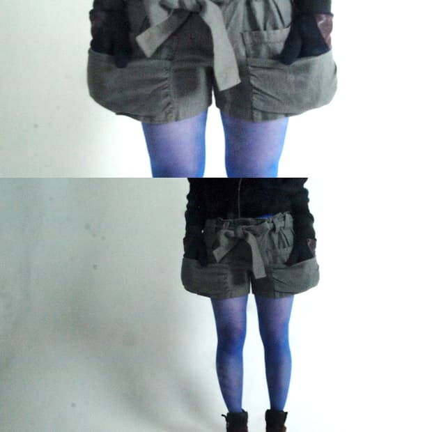 Codes combine ribbon wool shorts